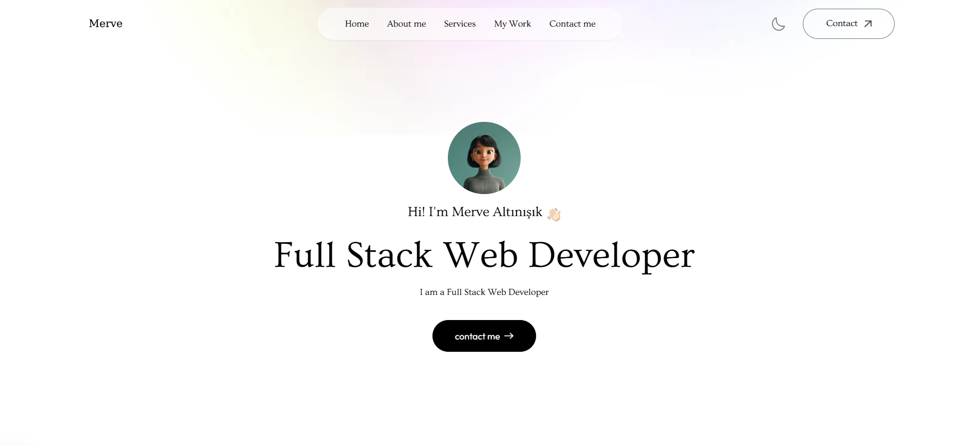 Screenshot of Main Portfolio Website