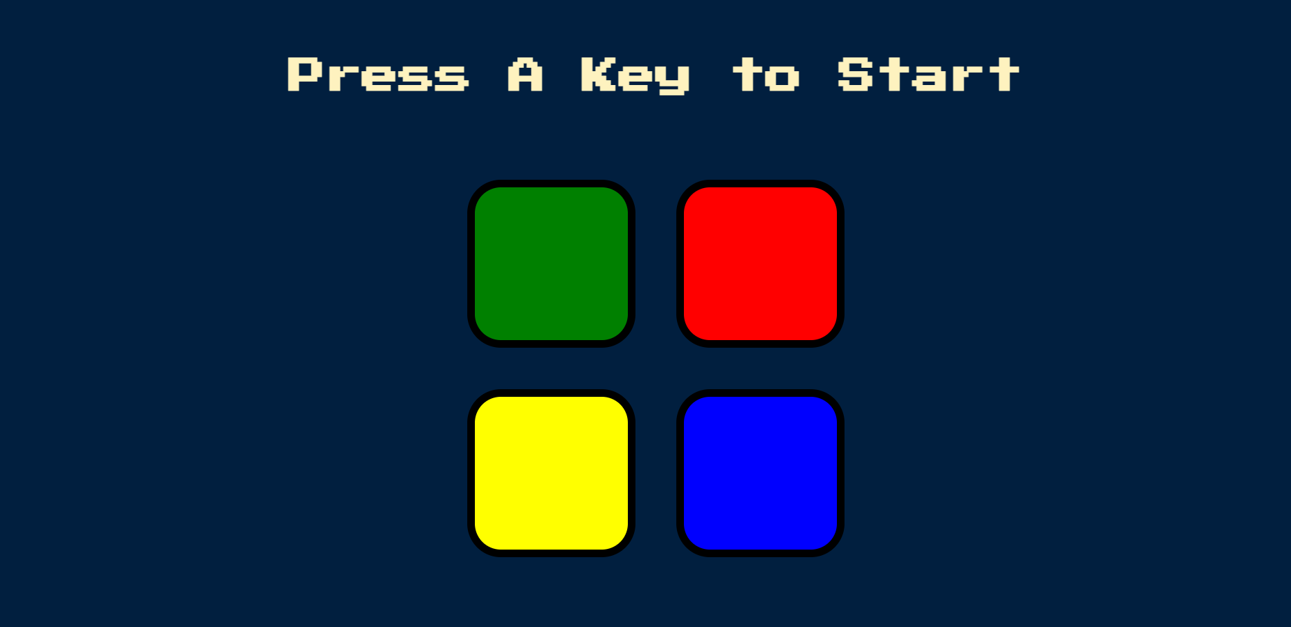 Screenshot of Simon Memory Game