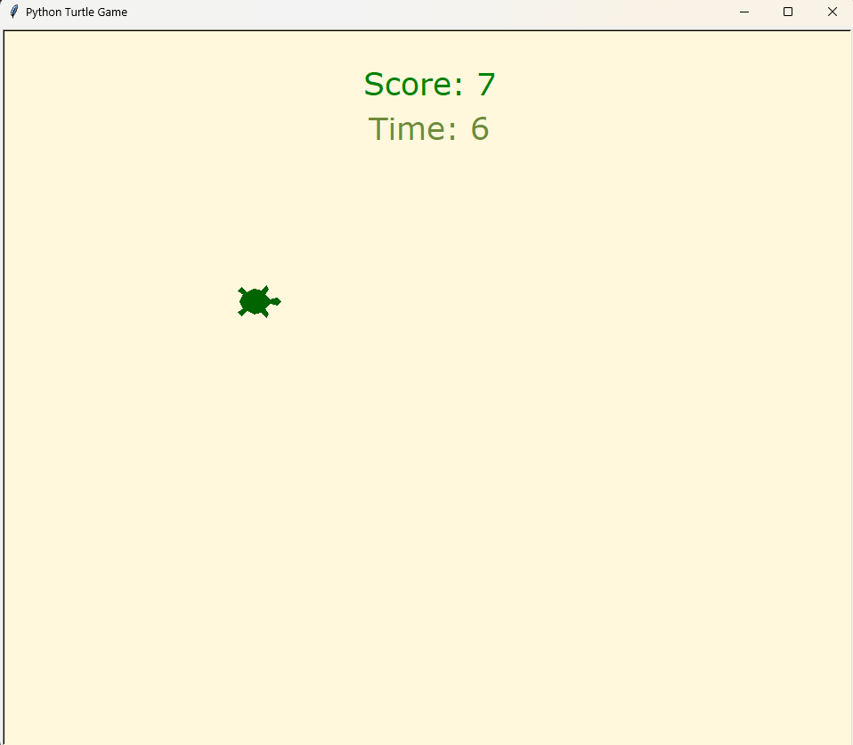 Screenshot of Python Turtle Game