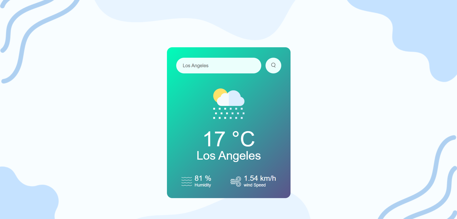 Screenshot of Weather App